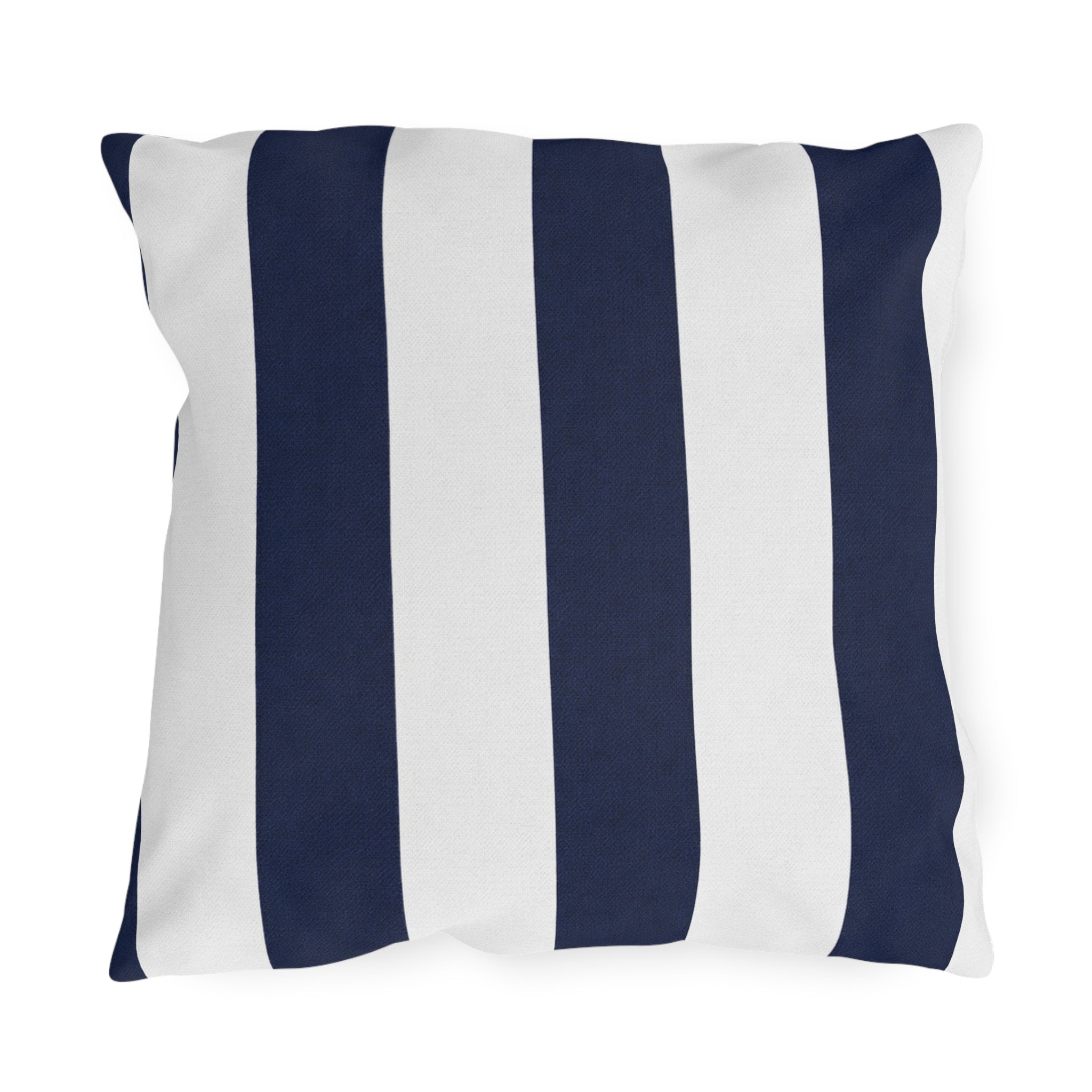 Navy blue White Stripe Outdoor Pillow | Coastal Patio Cushion