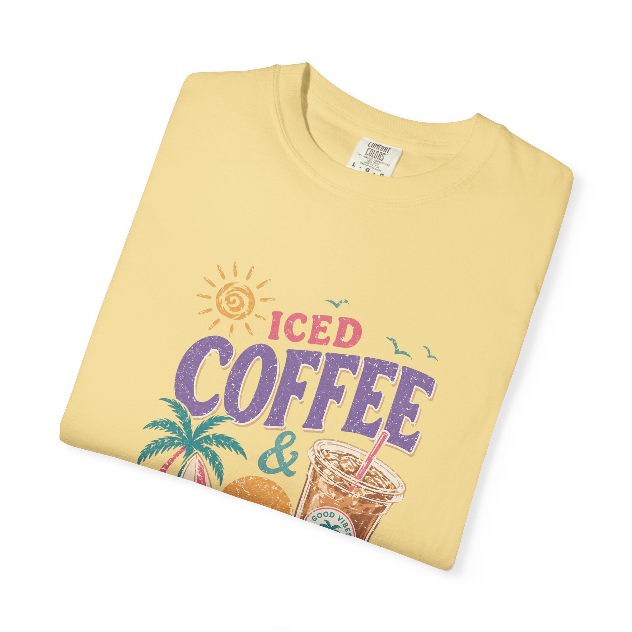 T-shirt | Tropical Palm Sunset and Coffee Design