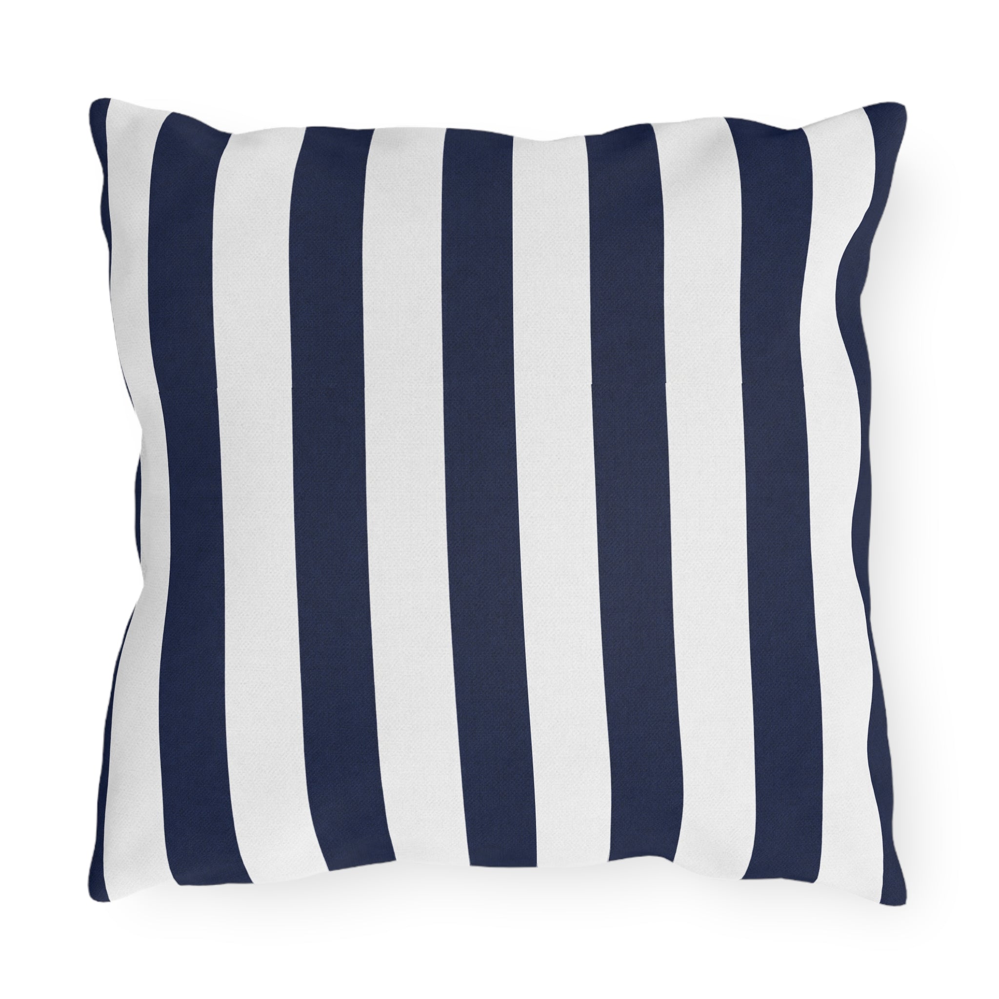 Navy blue White Stripe Outdoor Pillow | Coastal Patio Cushion