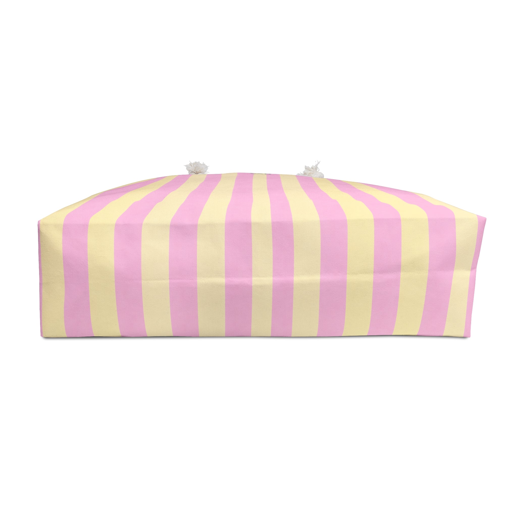 Pink and Yellow Striped Weekender Bag | Beach Tote, Striped Travel Bag