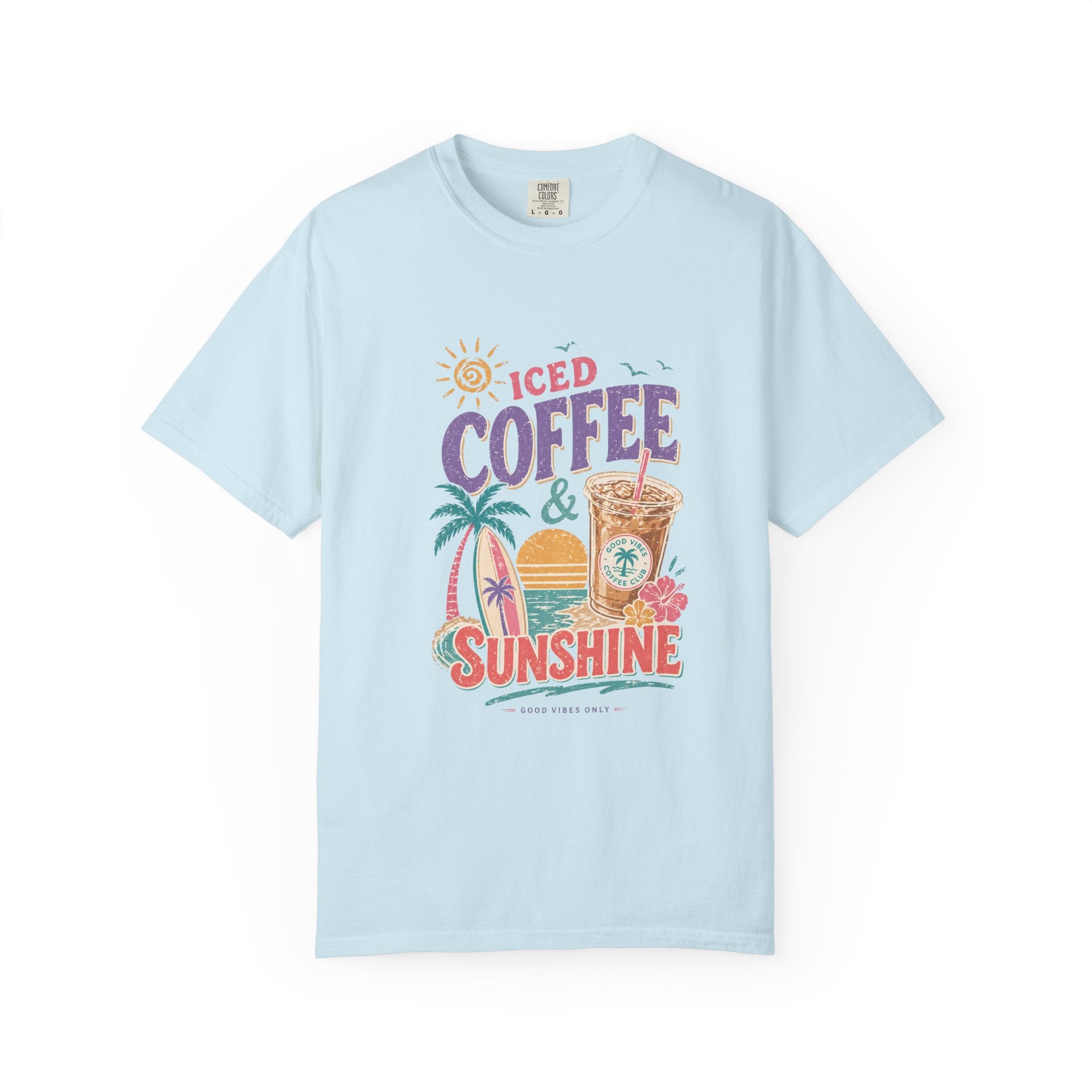 T-shirt | Tropical Palm Sunset and Coffee Design