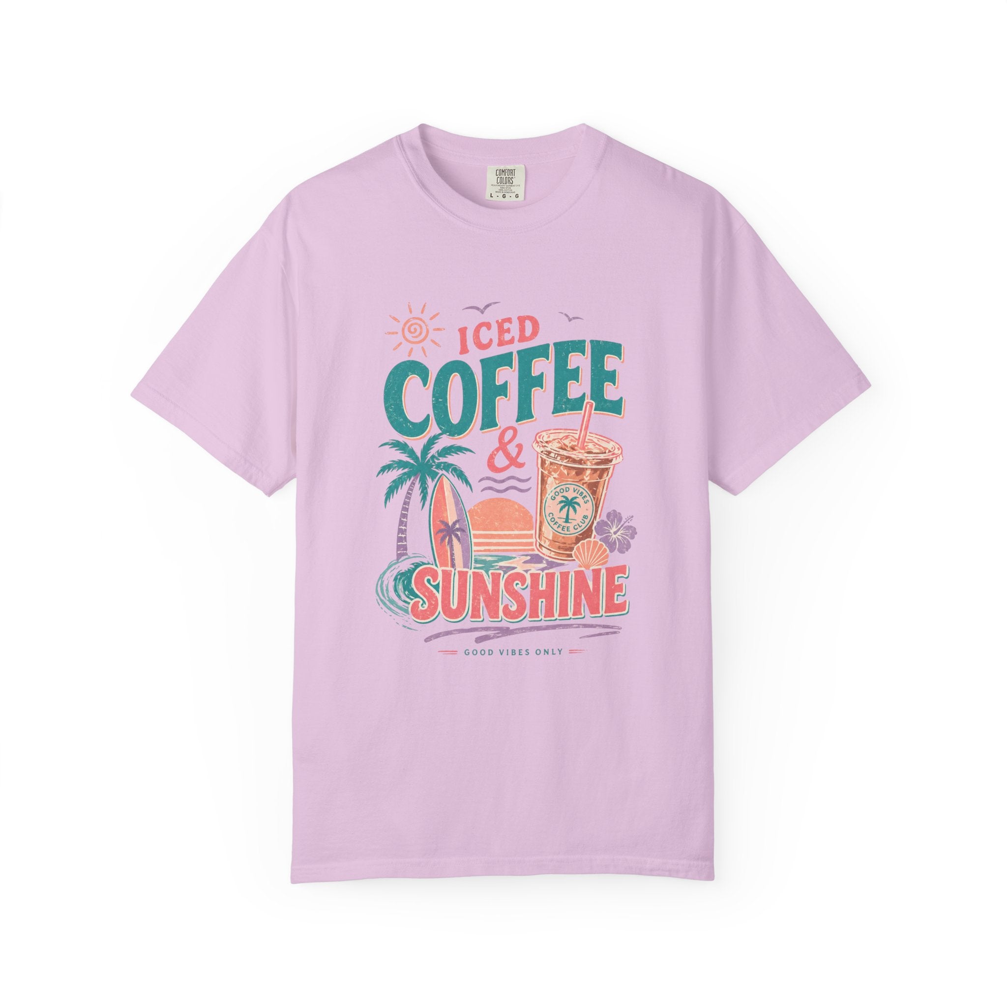 T-shirt | Tropical Palm Sunset and Coffee Design