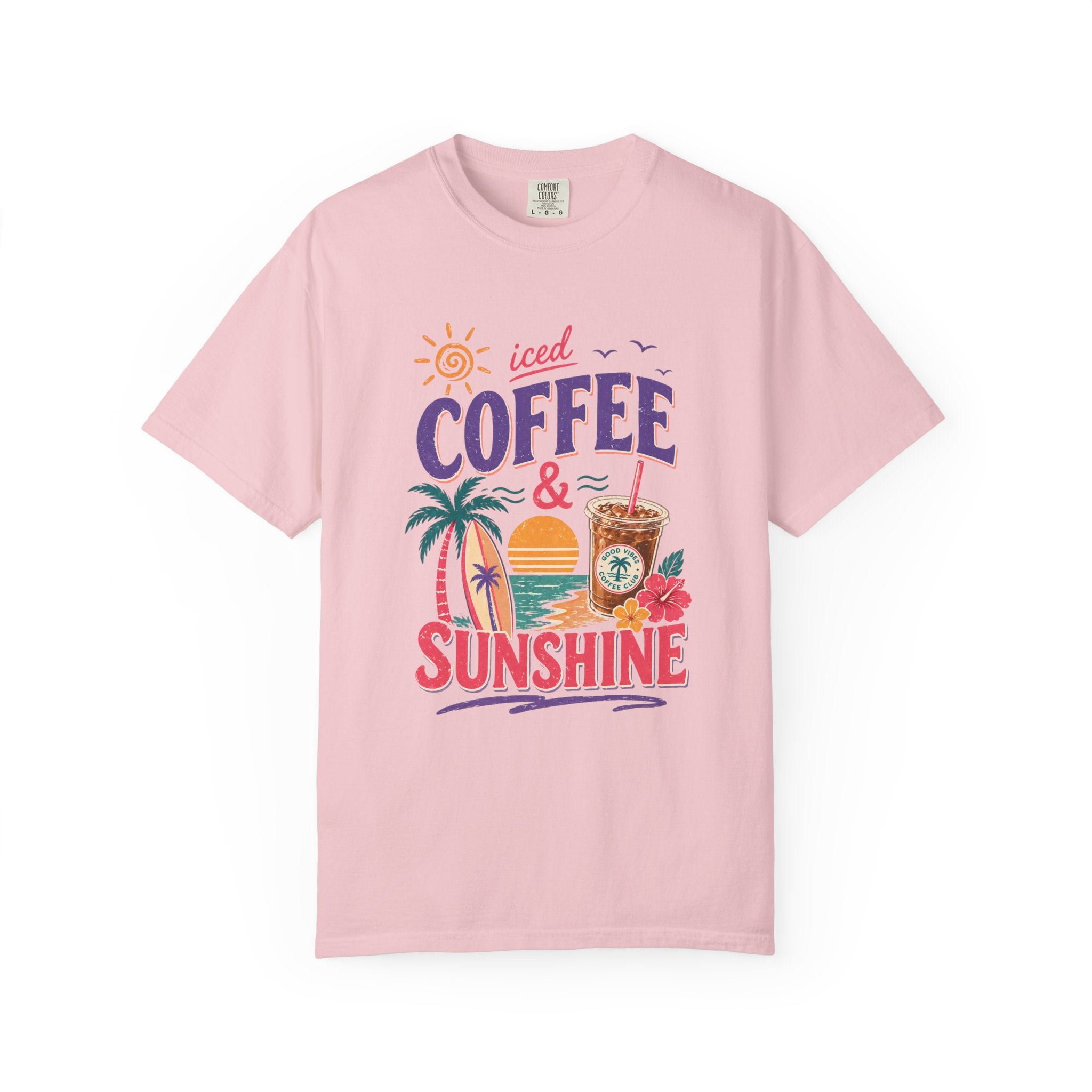 T-shirt | Tropical Palm Sunset and Coffee Design