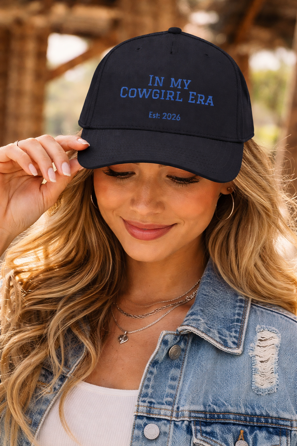 Cowgirl Era Mid Profile Baseball Cap | Western Script Embroidery