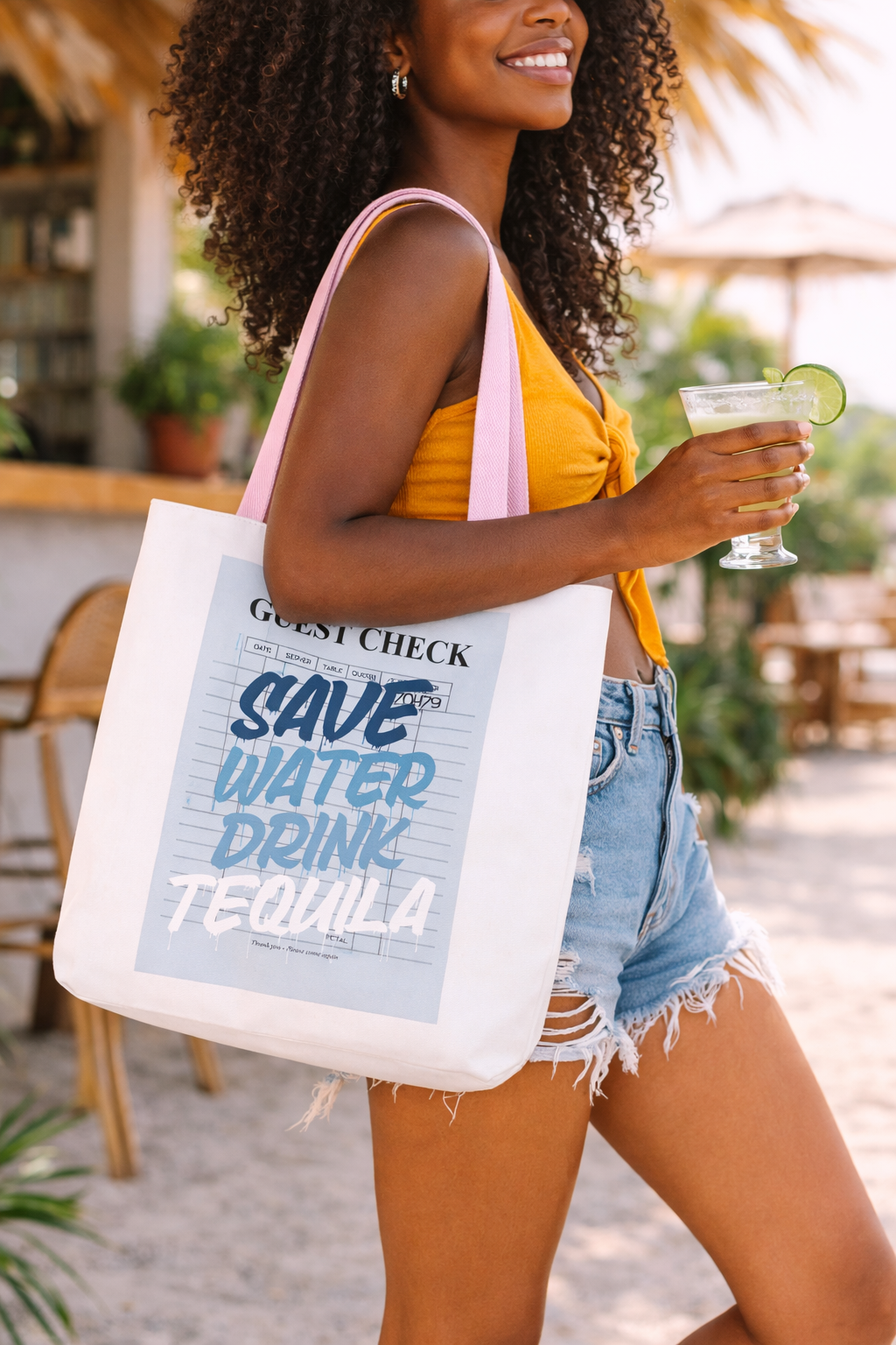 Save Water Drink Tequila Tote Bag | Guest Check Design