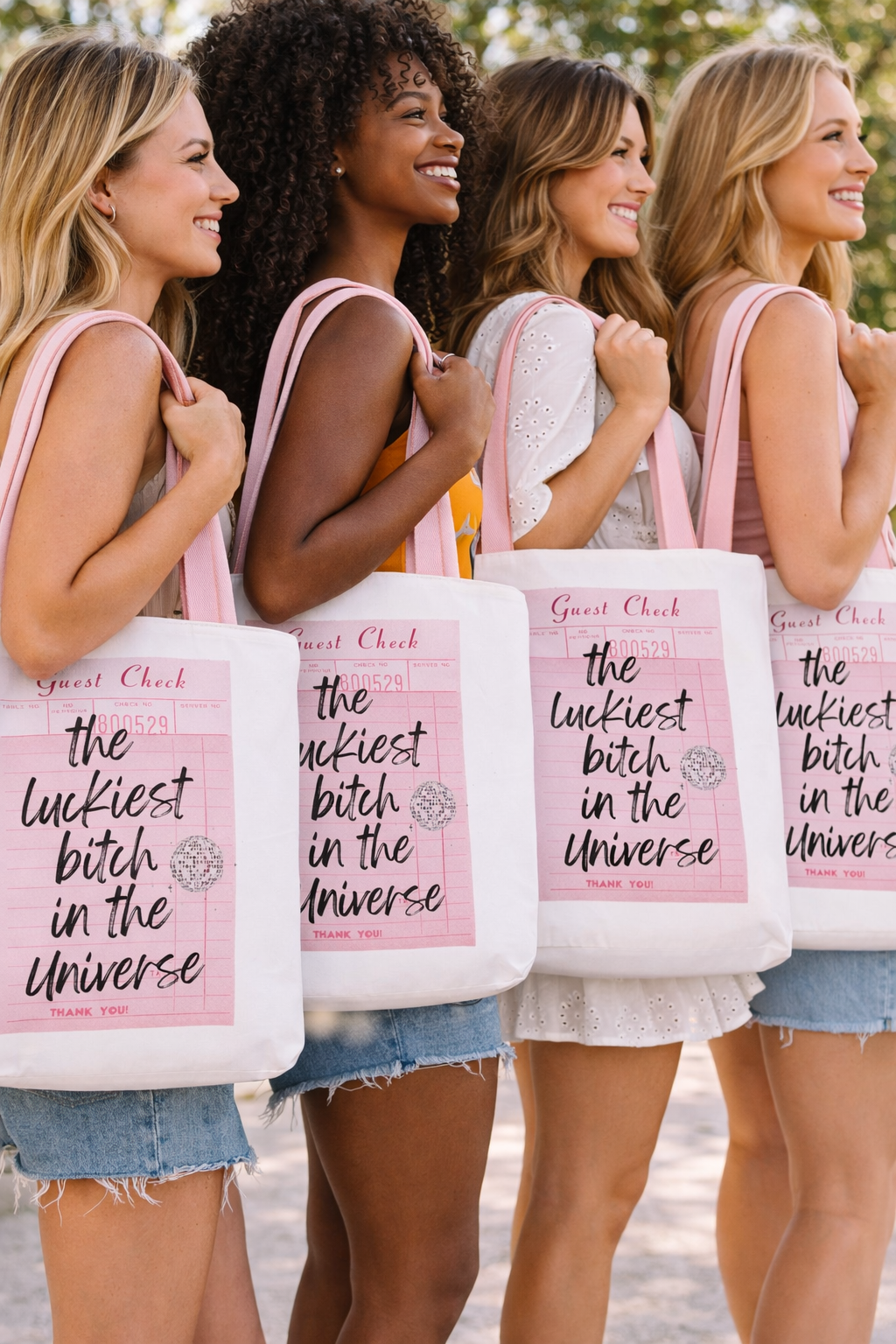 The Luckiest Bitch in the Universe tote bag | Canvas Tote